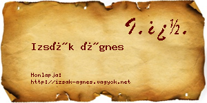 Izsák Ágnes névjegykártya