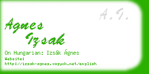 agnes izsak business card